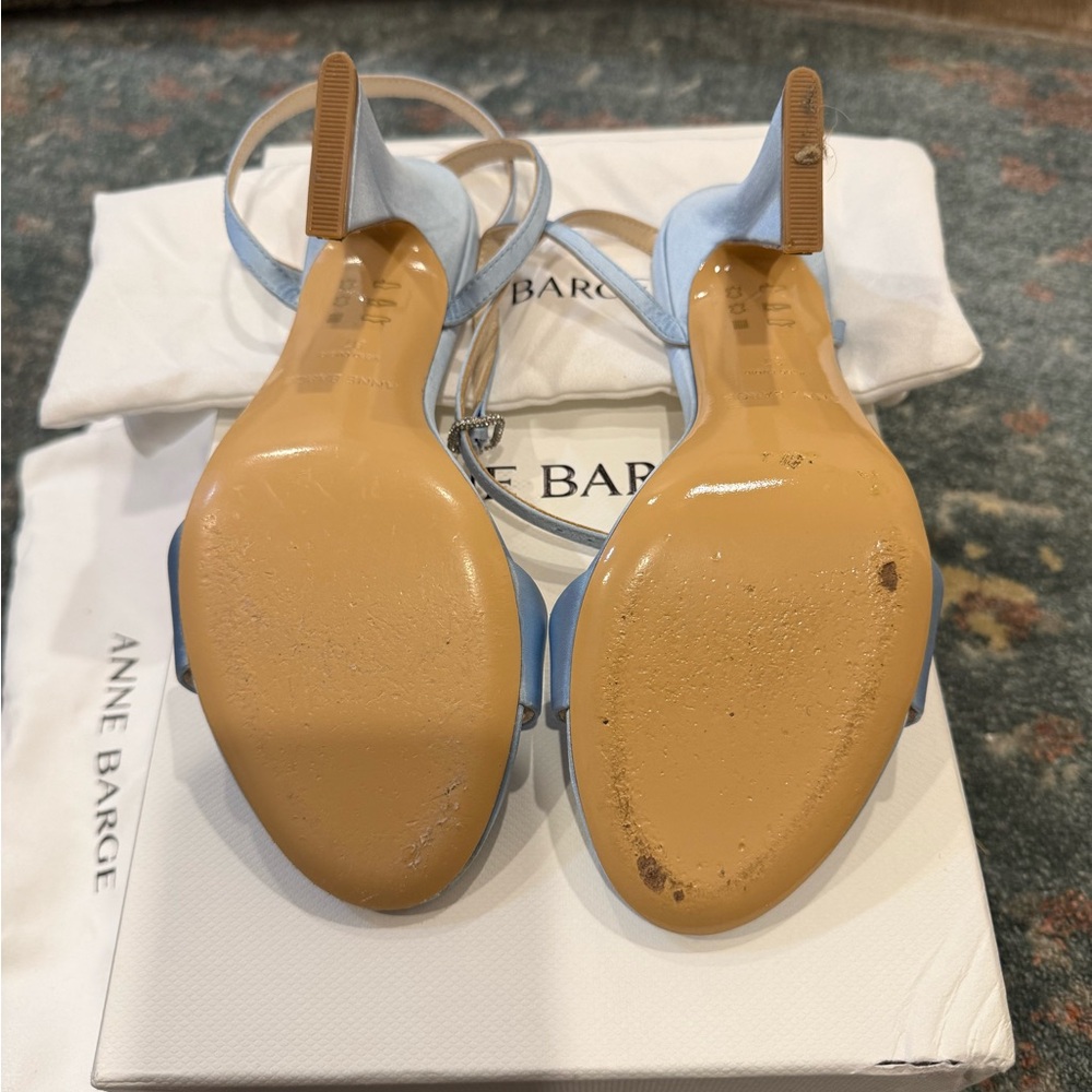 Anne Barge size 37 like new - worn once - Light Blue Ankle Strap Heels - Picture 4 of 10